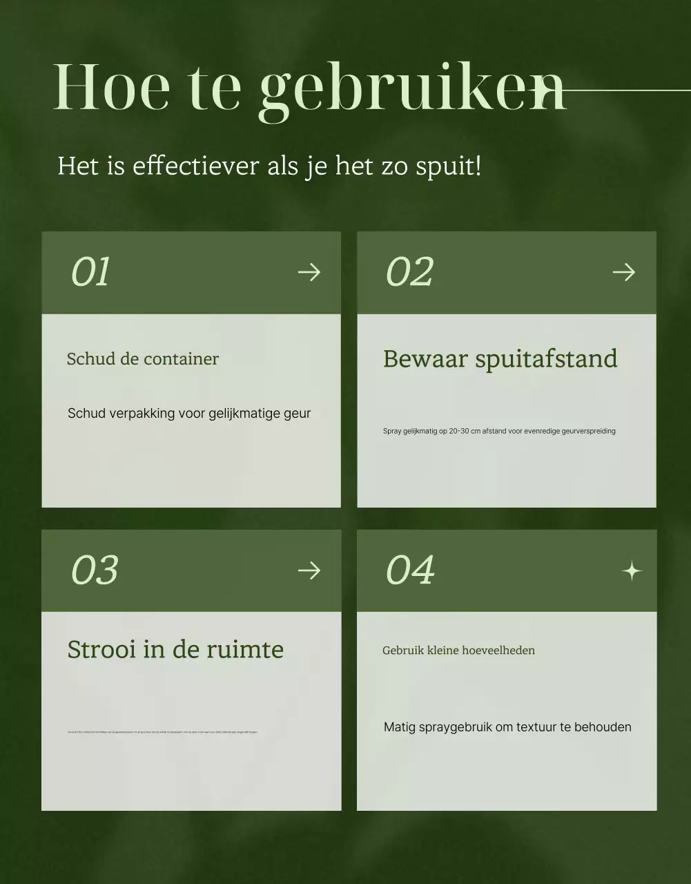 Groene minimalistische geurproducten promoten
