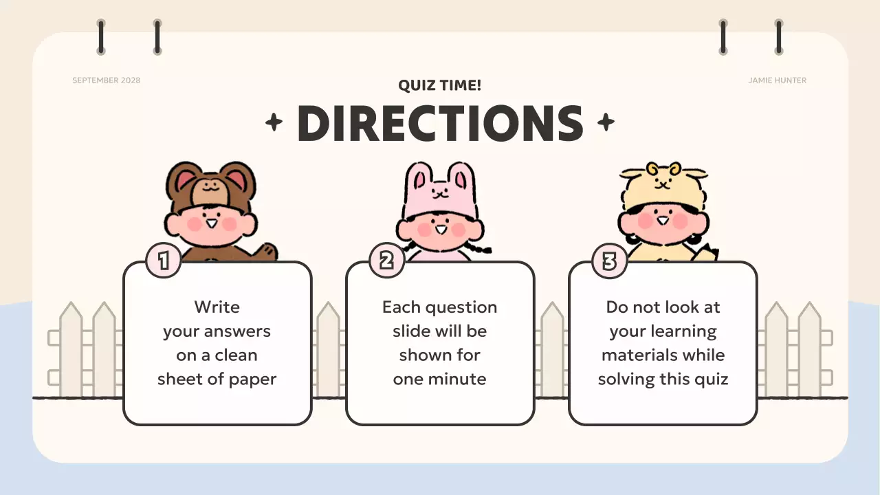 Colorful Cute Quiz Guide Presentation