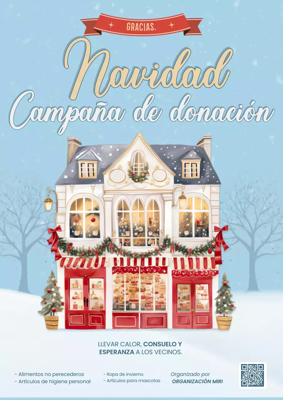 anuncio navideño tradicional azul