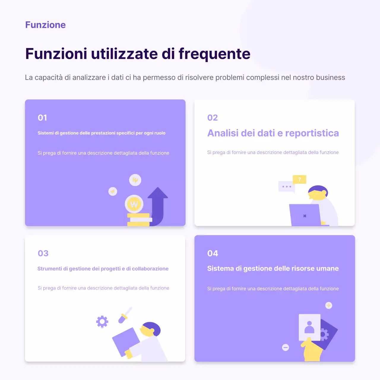 Una semplice lettera di partner aziendale gialla e viola