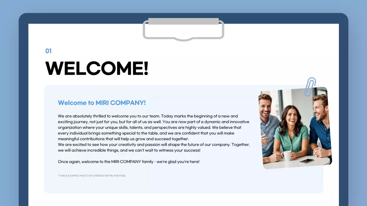 Blue Professional Employee Guide Presentation