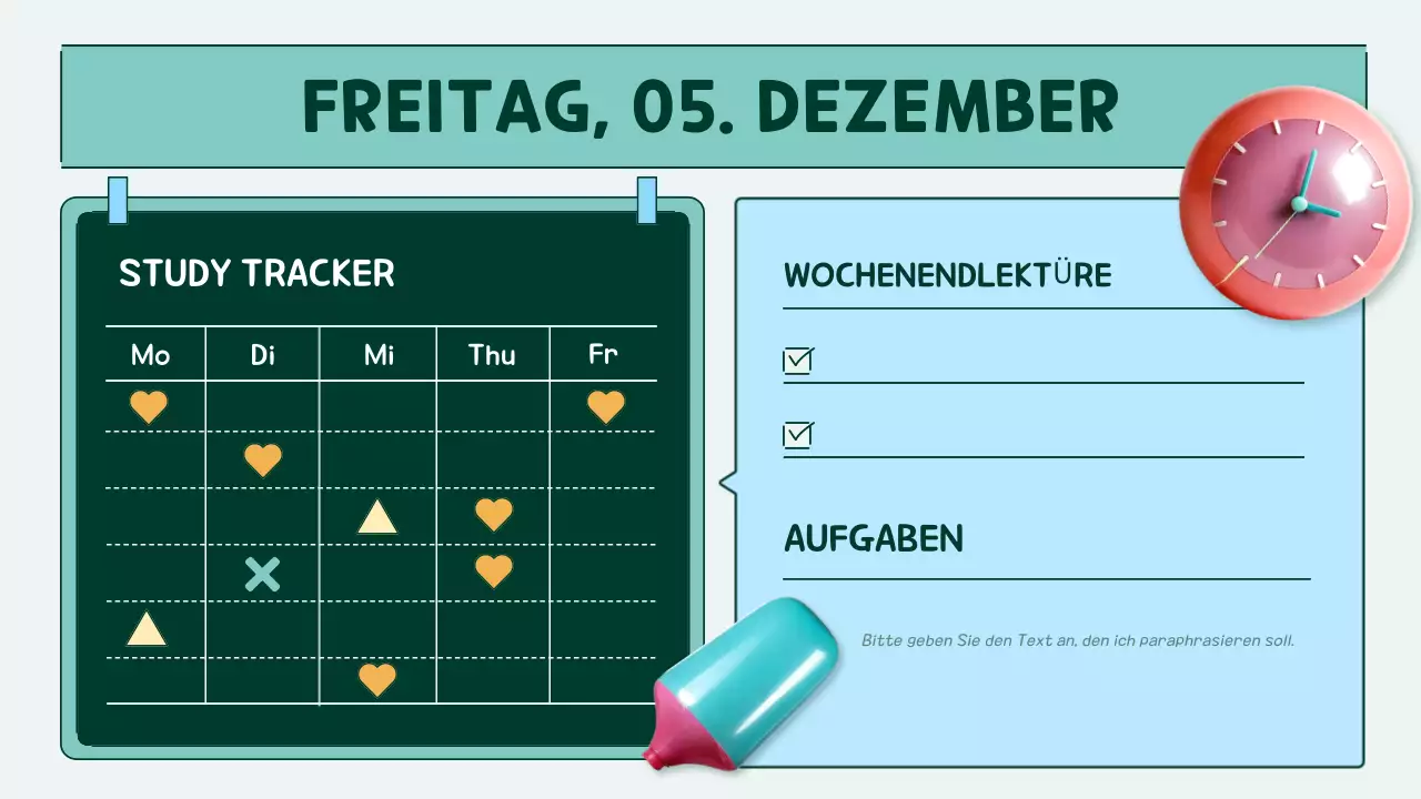orange und teal pop Klasse Agenda Planer