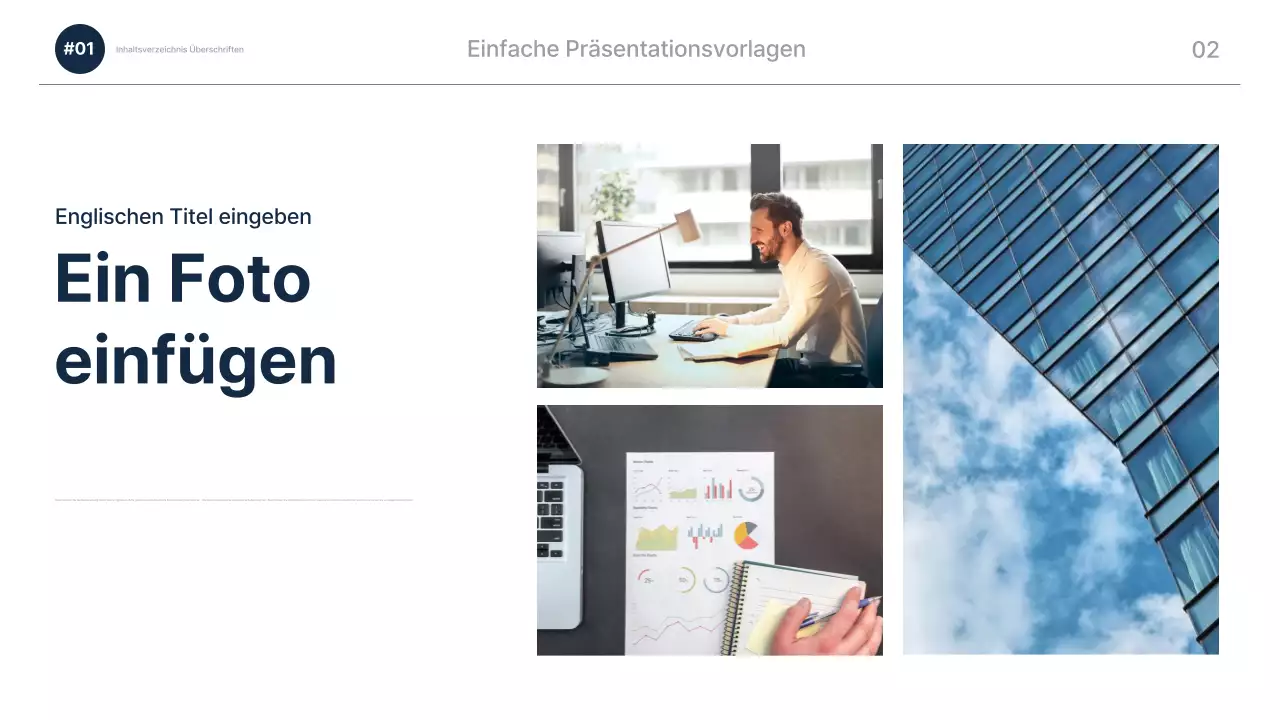 Marineblau Moderne Präsentation Beschreibung