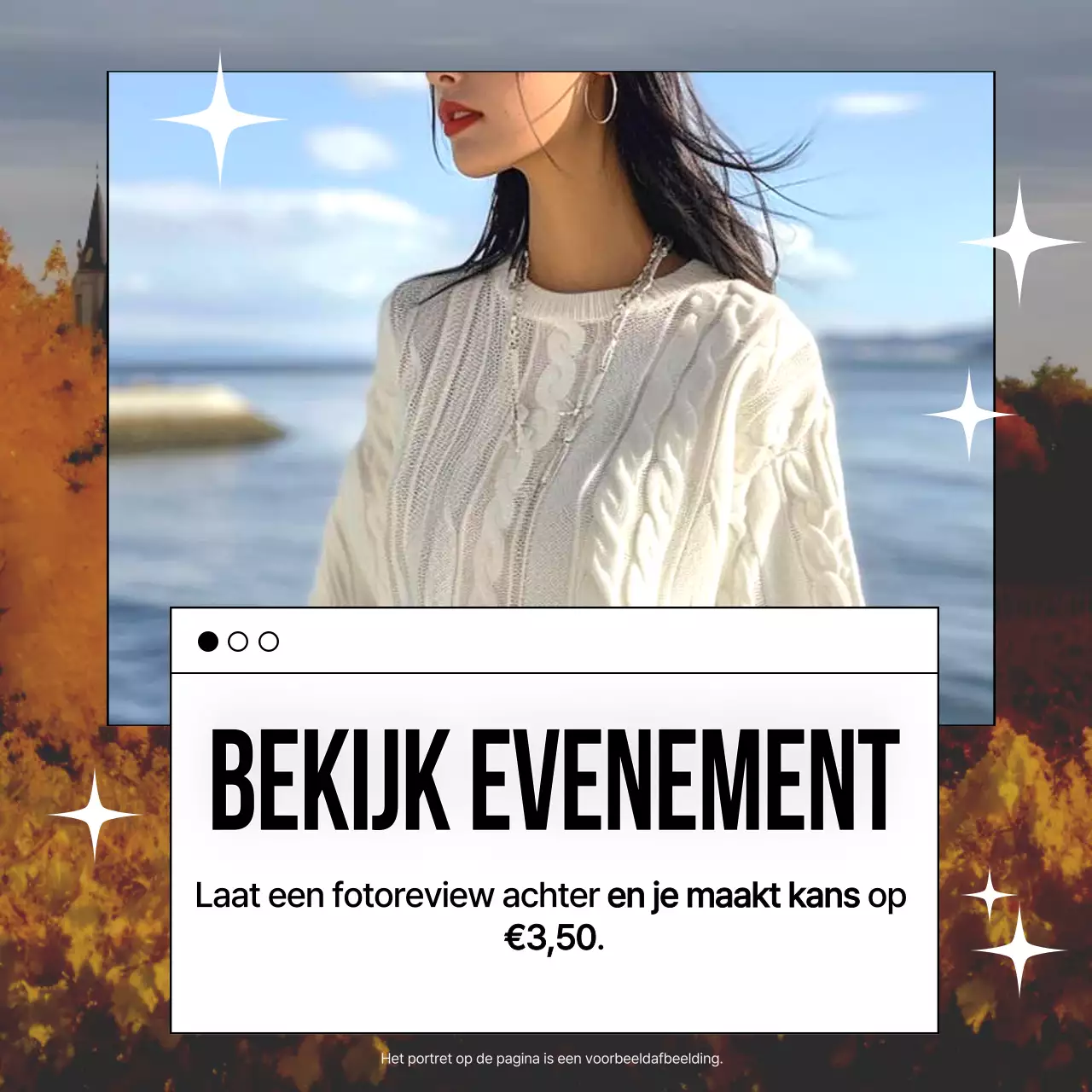 Beige Modern Review Advertentie