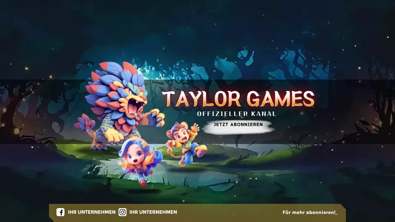 farbenfrohe Werbung für Fantasy-Spiele