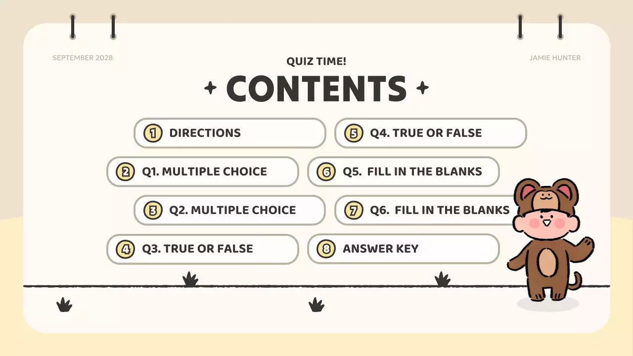 Colorful Cute Quiz Guide Presentation