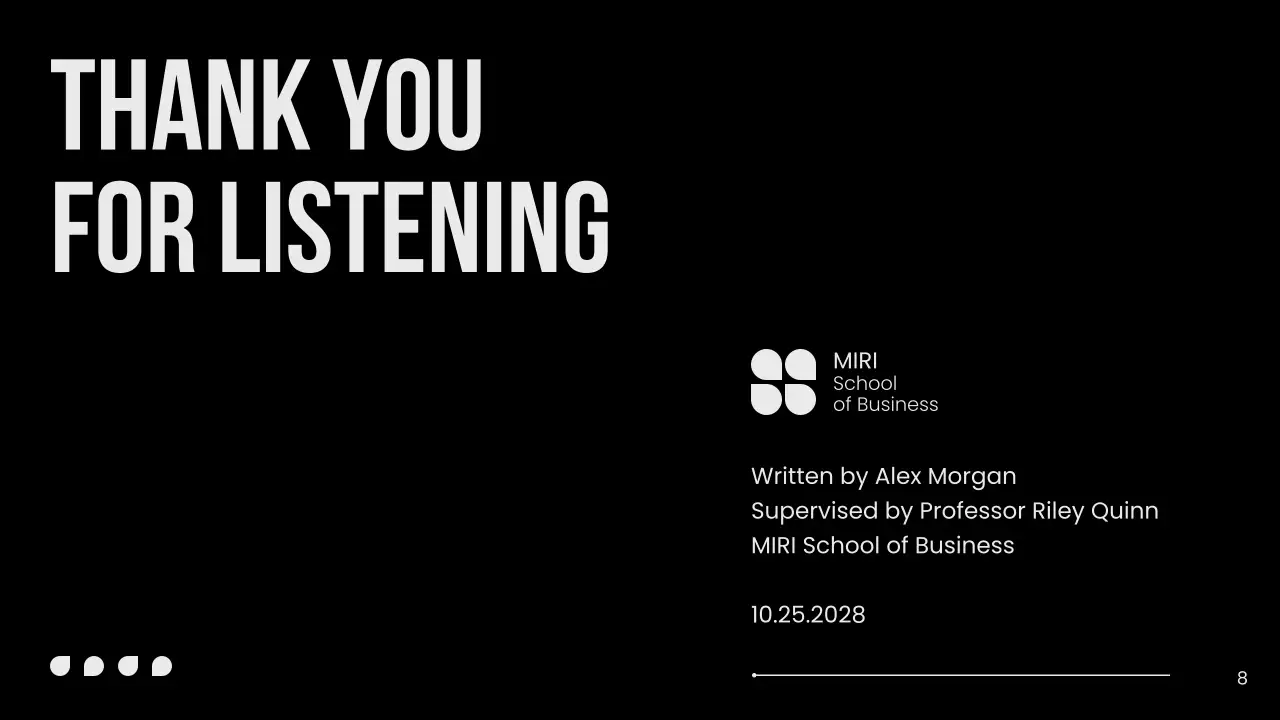 Black Minimal Thesis Docs Presentation