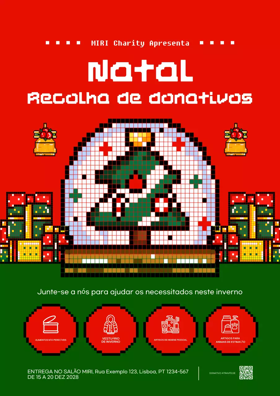 anúncio de caridade retro vermelho