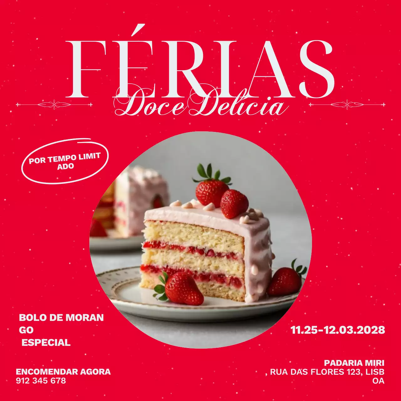 Promoção de sobremesas festivas vermelhas