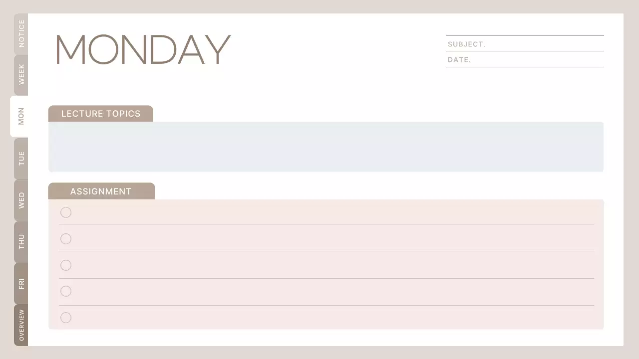 Beige Minimal Class Planner Presentation