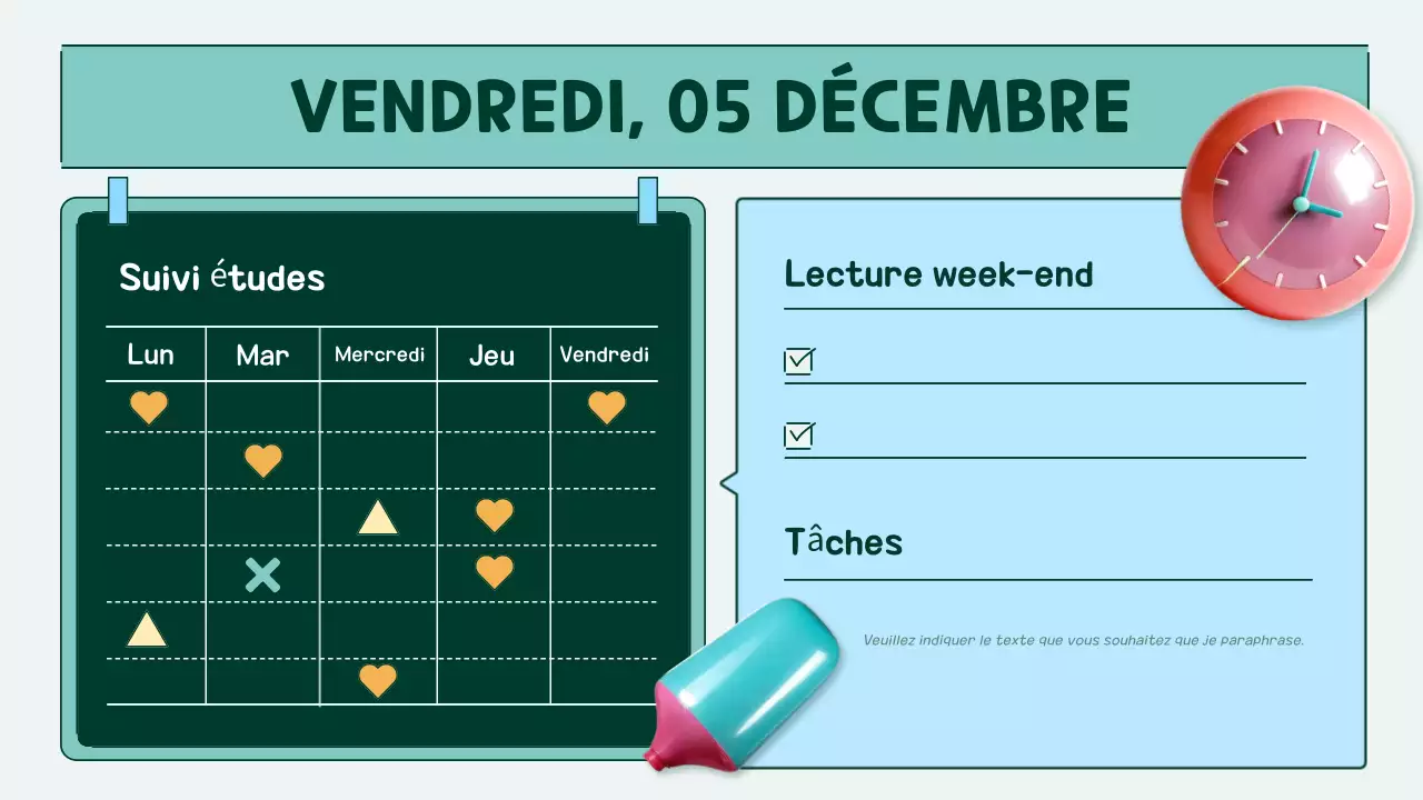 agenda de classe pop orange et sarcelle