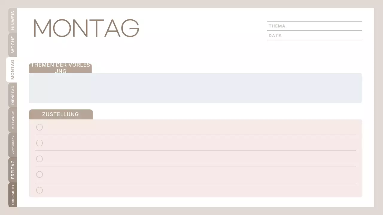 Beige Minimalist Klasse Planer Zeitplan