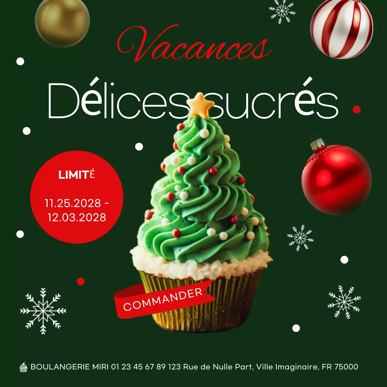 promotion des desserts festifs verts