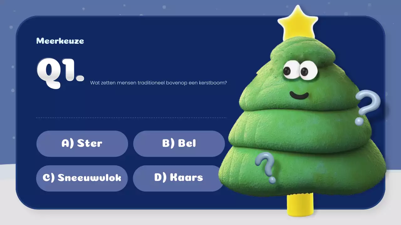 marine en wit creatieve kerst quiz klas