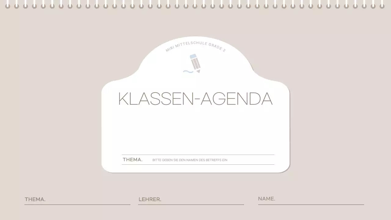 Beige Minimalist Klasse Planer Zeitplan