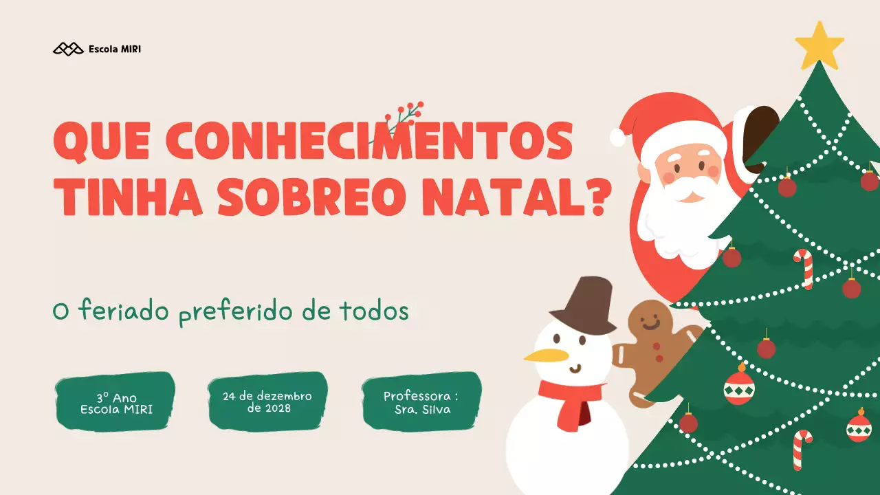 Teste de Natal ilustrativo para crianças e estudantes