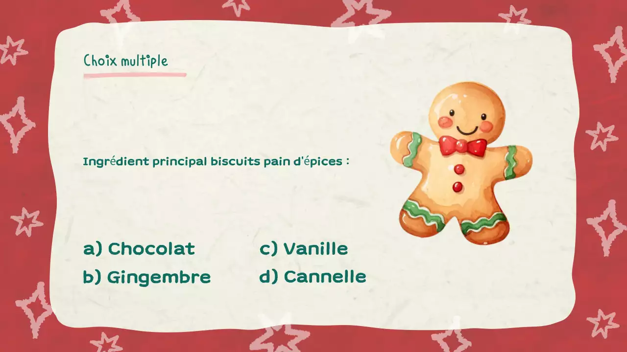 Illustration rouge Quiz de Noël Diaporama