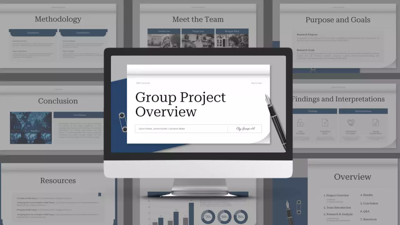 Grey Professional Project Report Presentation