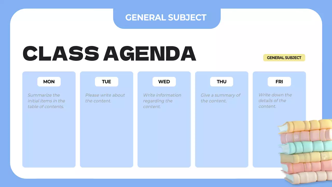 Presentasi Jadwal Kelas Modern Biru