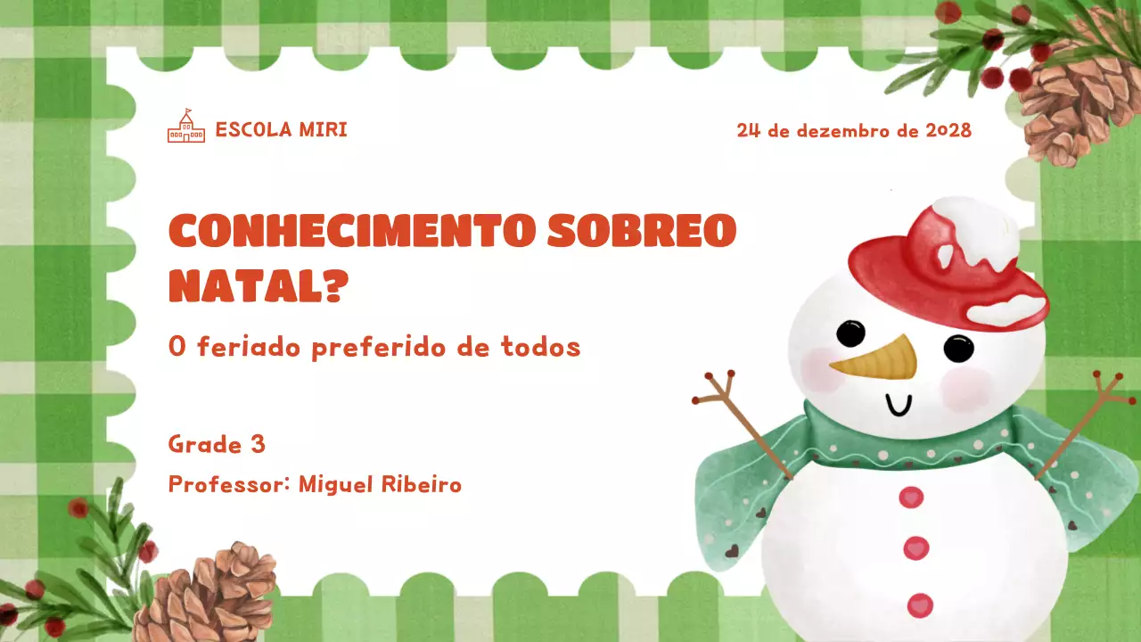 apresentação verde festiva de férias