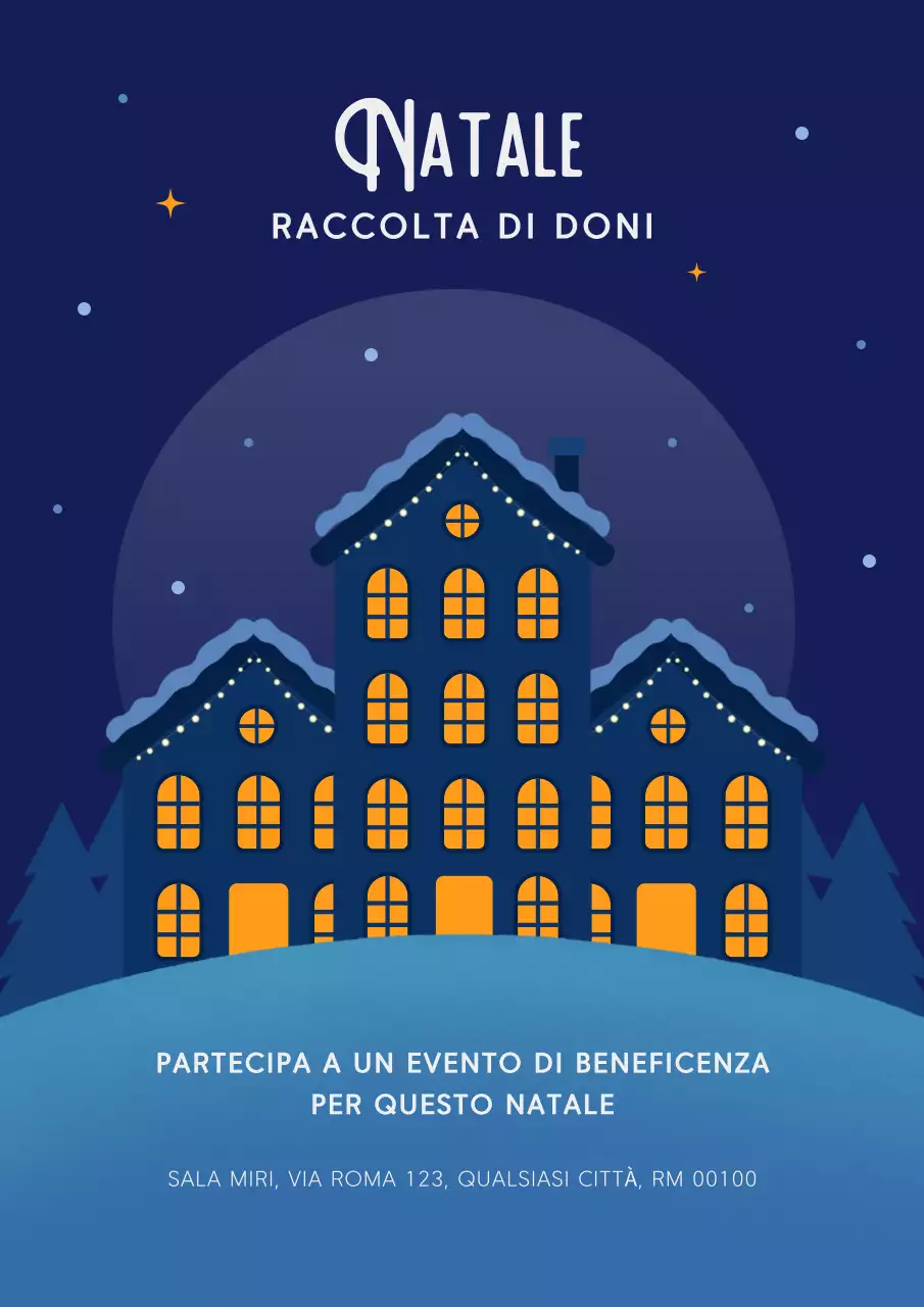 evento natalizio di beneficenza blue modern