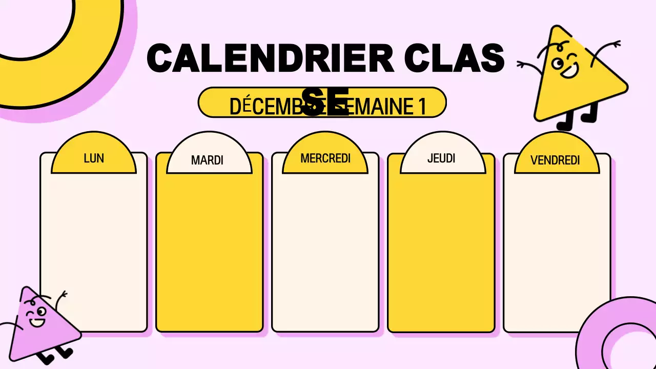 Présentation de l'agenda de la classe rose jaune ludique