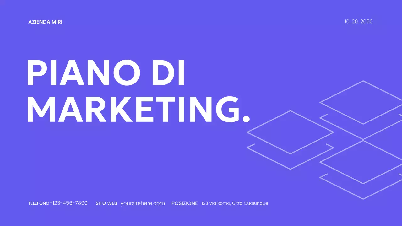 presentazione del piano di marketing moderno viola