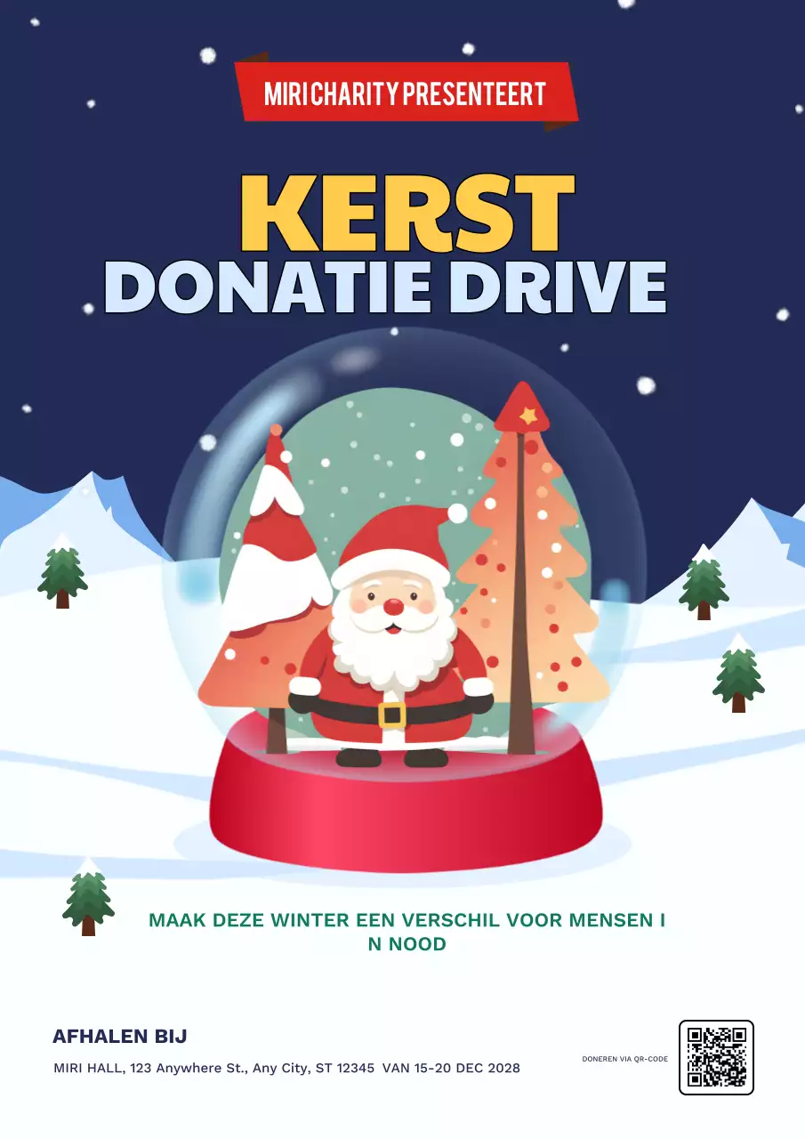 rode feestelijke liefdadigheidsaankondiging