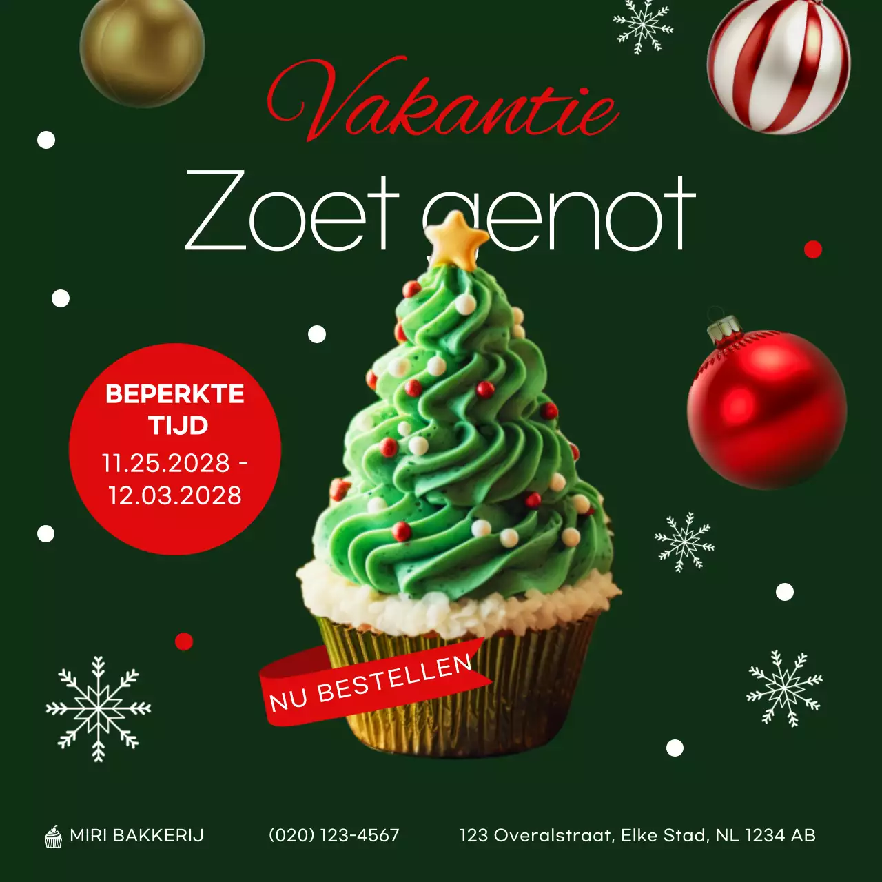 groene feestelijke dessert promotie