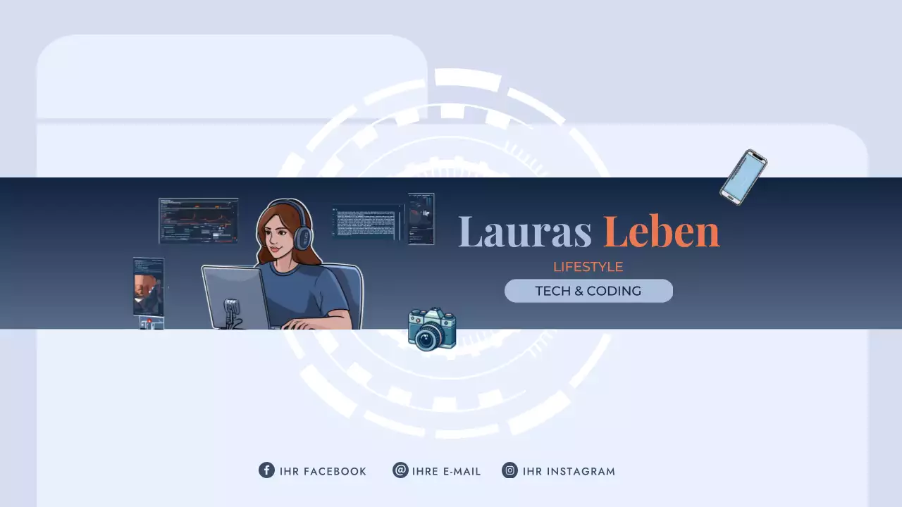 blau moderne technik vlog youtube kanal kunst