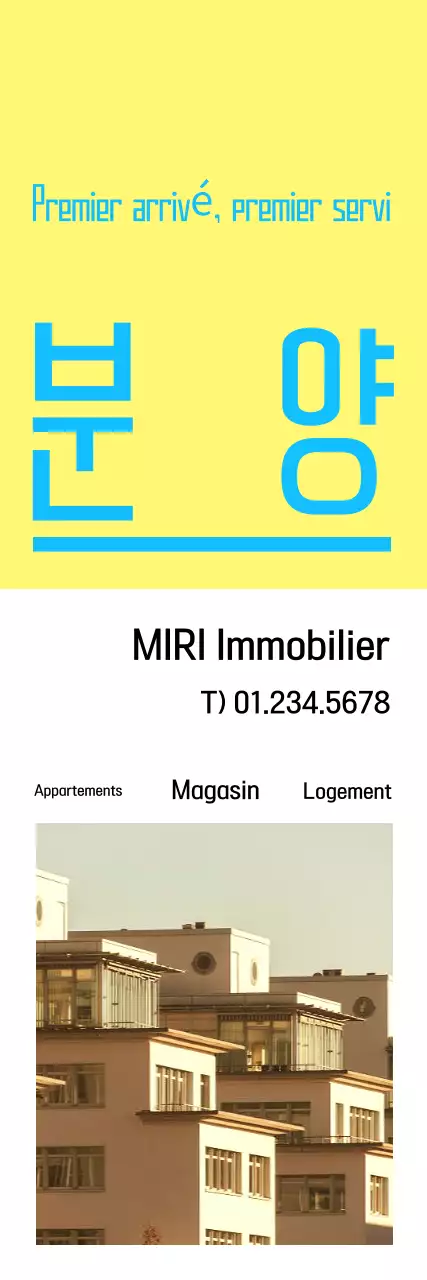 Annonce immobilière moderne en bleu clair