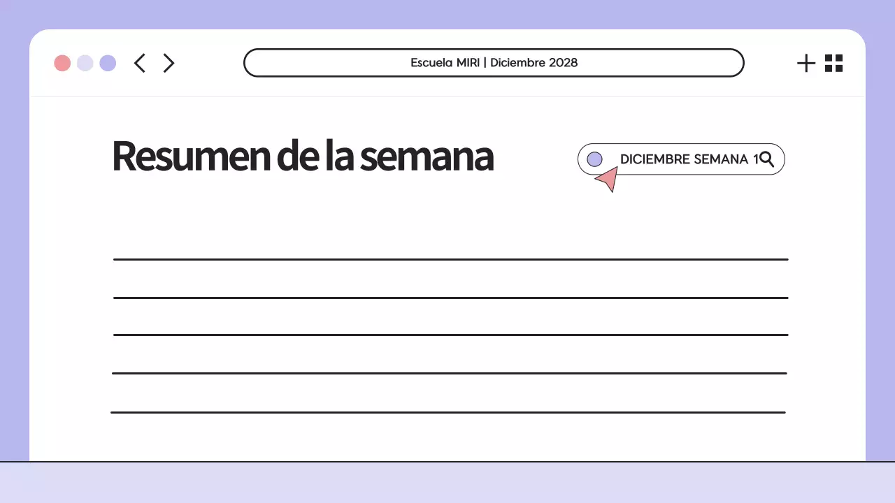 Presentación del orden del día de la clase de ilustración morada