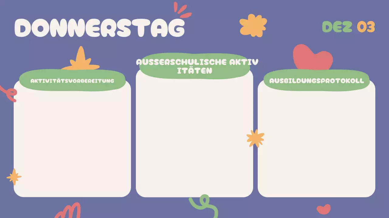 Blau Beige Grün Rot Verspielte Klasse Agenda