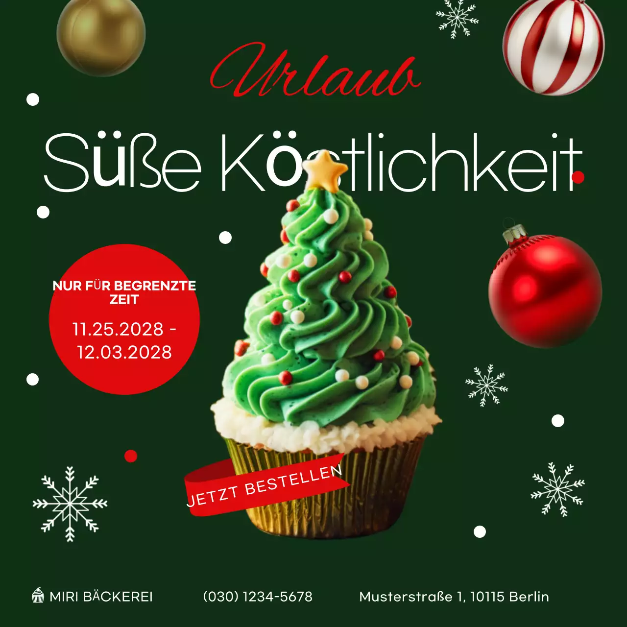 grüne festliche Dessert-Aktion