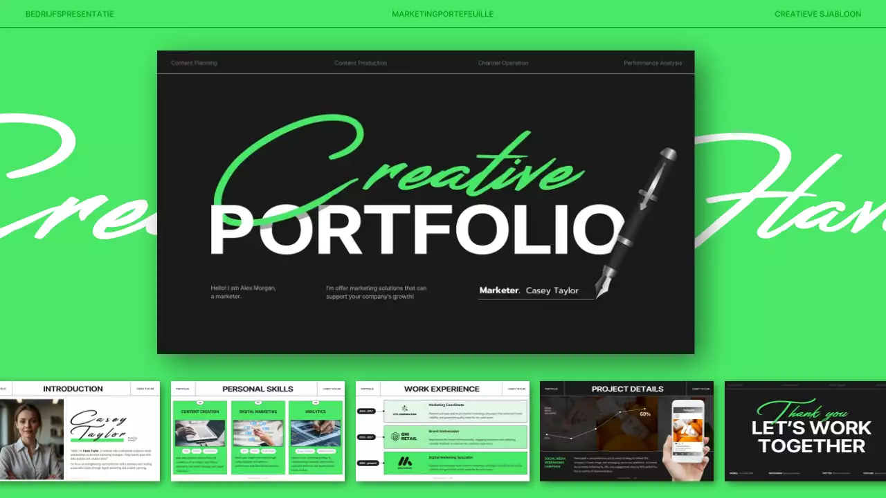 groen modern marketing portfolio