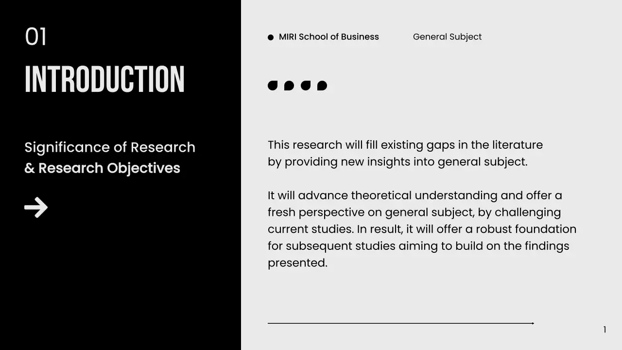 Black Minimal Thesis Docs Presentation