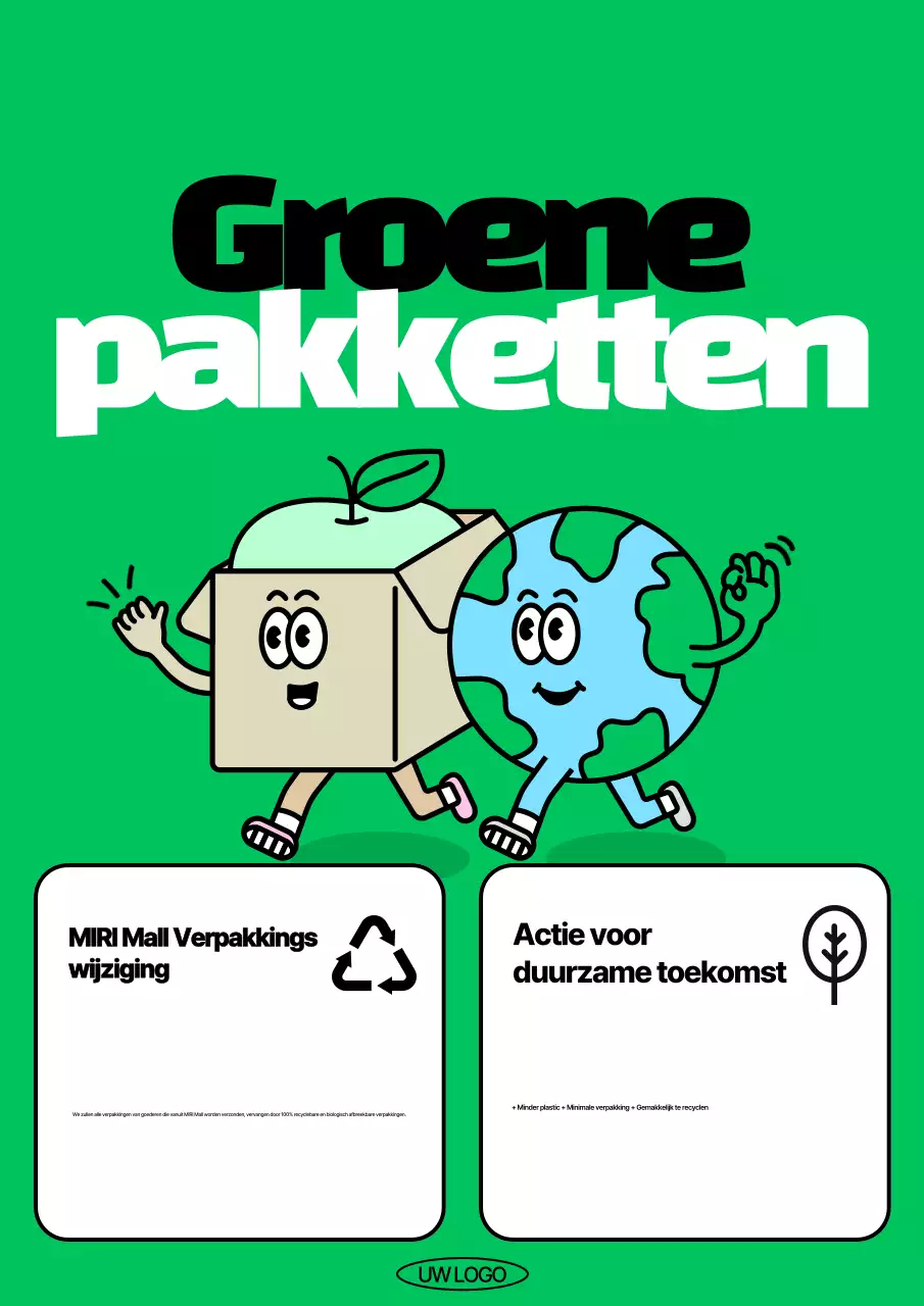 Groene gezellige eco-vriendelijke pakketten