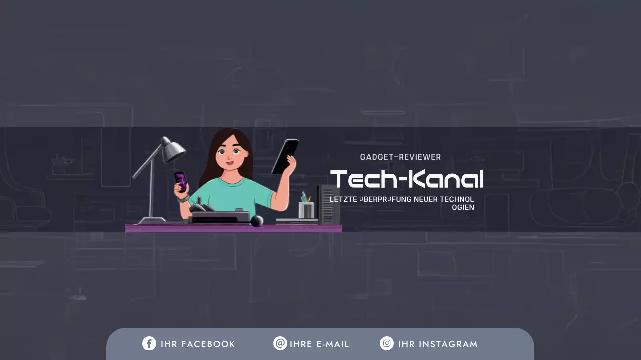 Grey Modern Tech Channel Anzeige