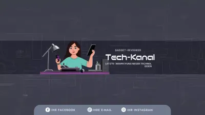 Grey Modern Tech Channel Anzeige