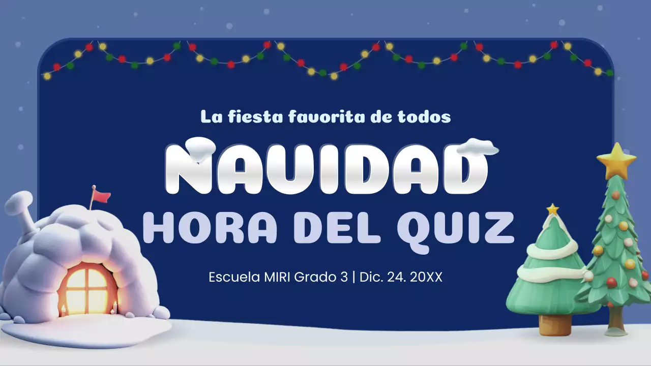 navy and white creative christmas quiz class