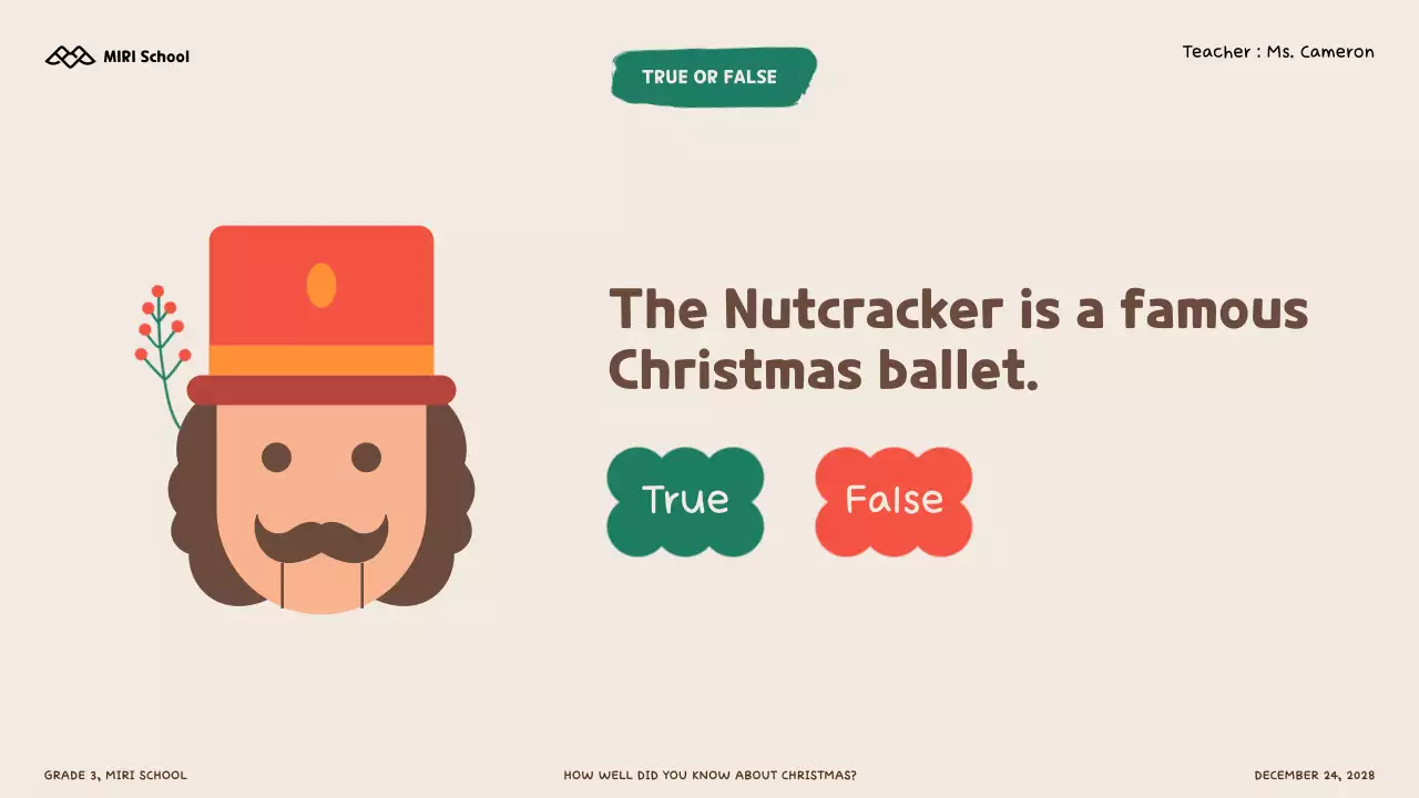 Illustrative Christmas quiz for kids and school students