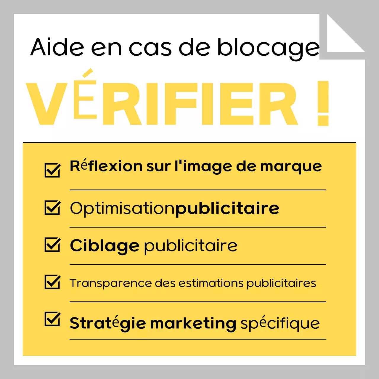 Guide des annonces simples en gris