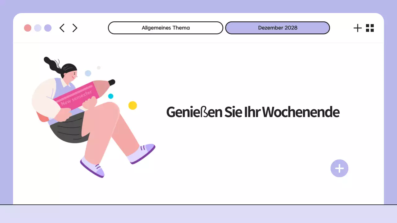 Lila Illustration Klasse Agenda Präsentation