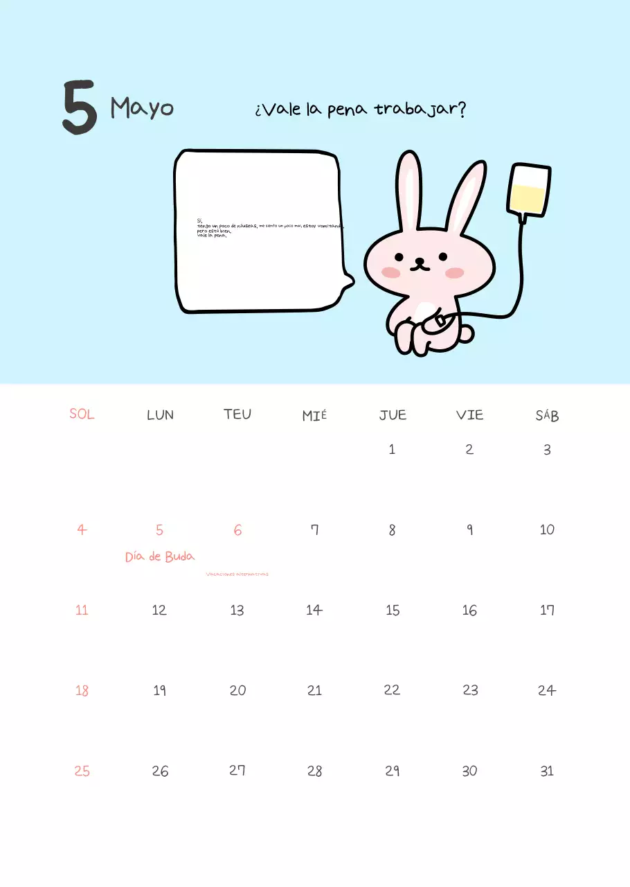 Calendario apretado amarillo Simple Office Worker