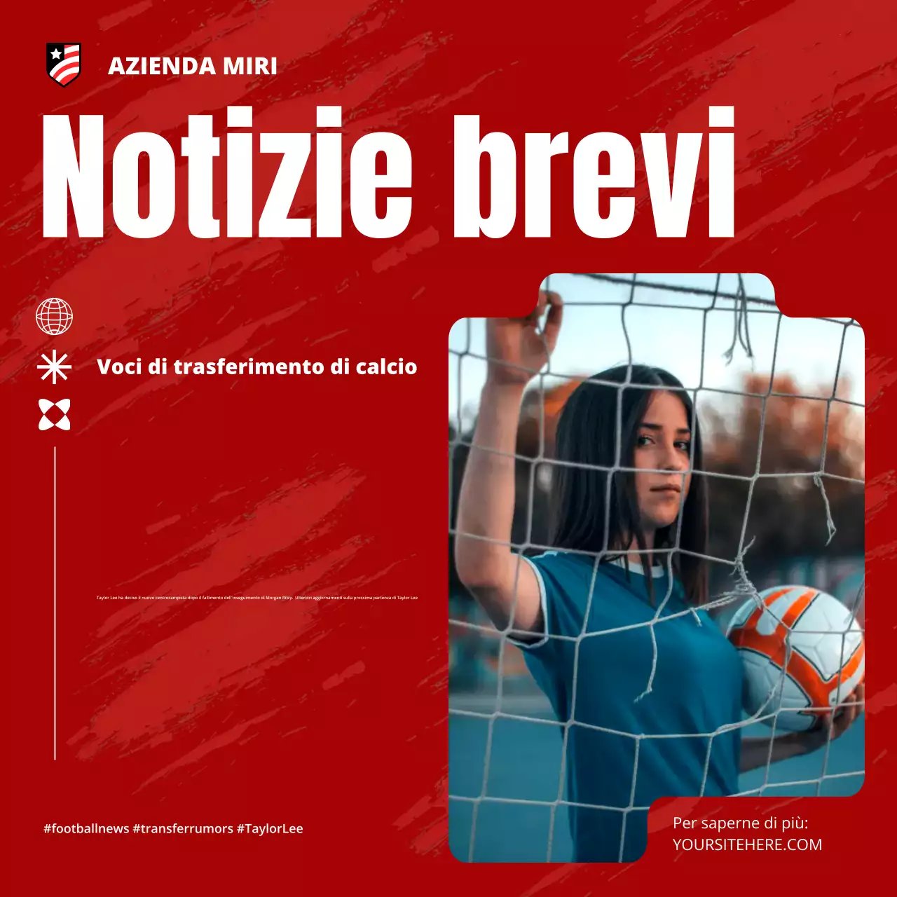 annuncio di calcio moderno rosso