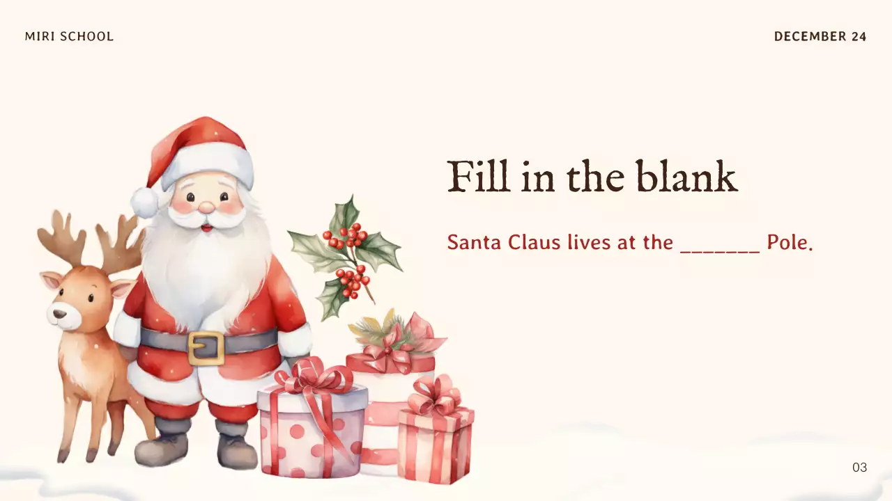 Beige Traditional Christmas Quiz Guide Presentation