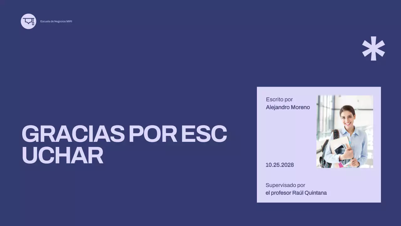 presentación de tesis minimalista púrpura