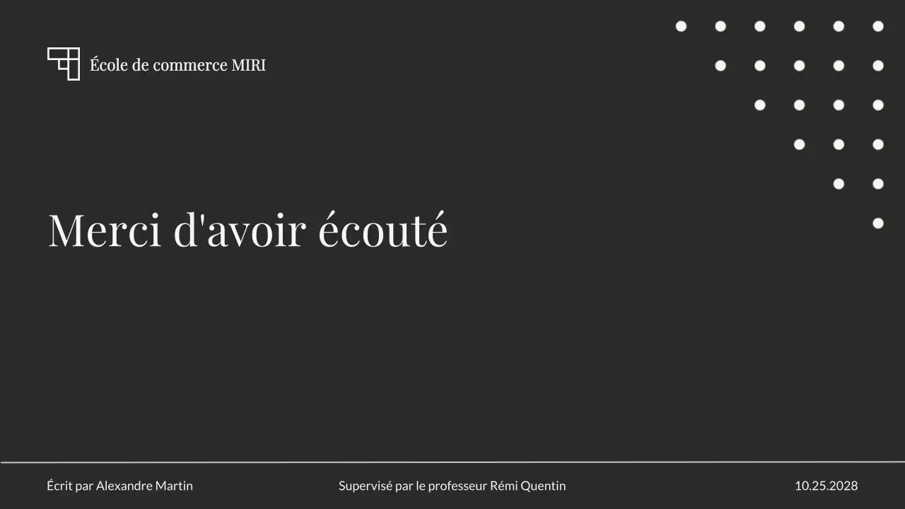 présentation neutre et élégante de la thèse