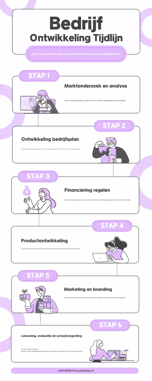 Tijdlijn voor bedrijfsontwikkeling Infographic