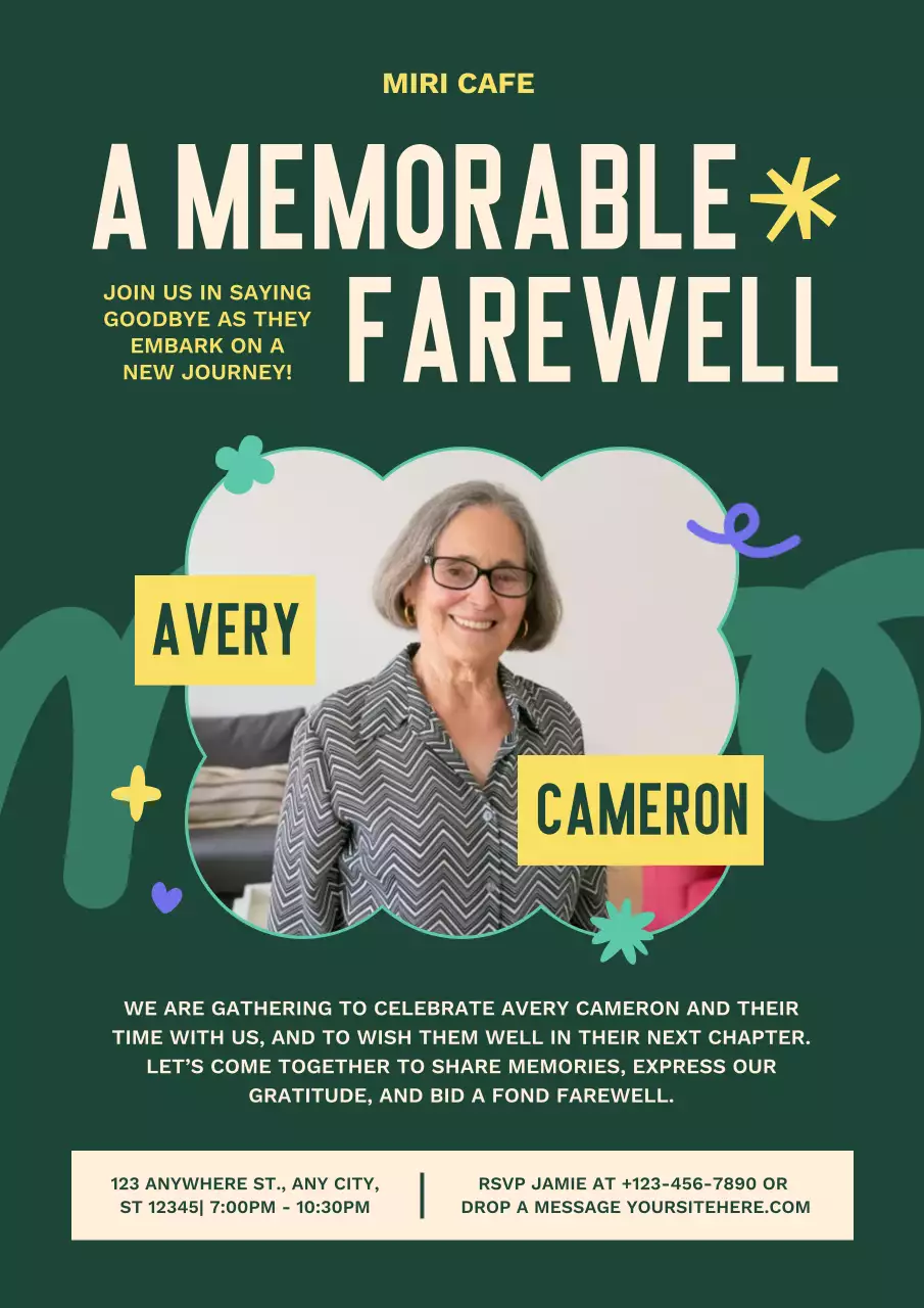 Green Modern Farewell Invitation Poster